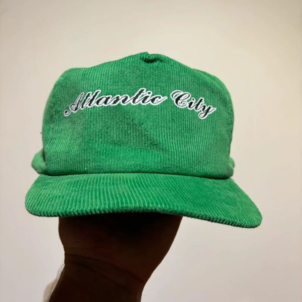 Vintage Green Atlantic City Corduroy Hat